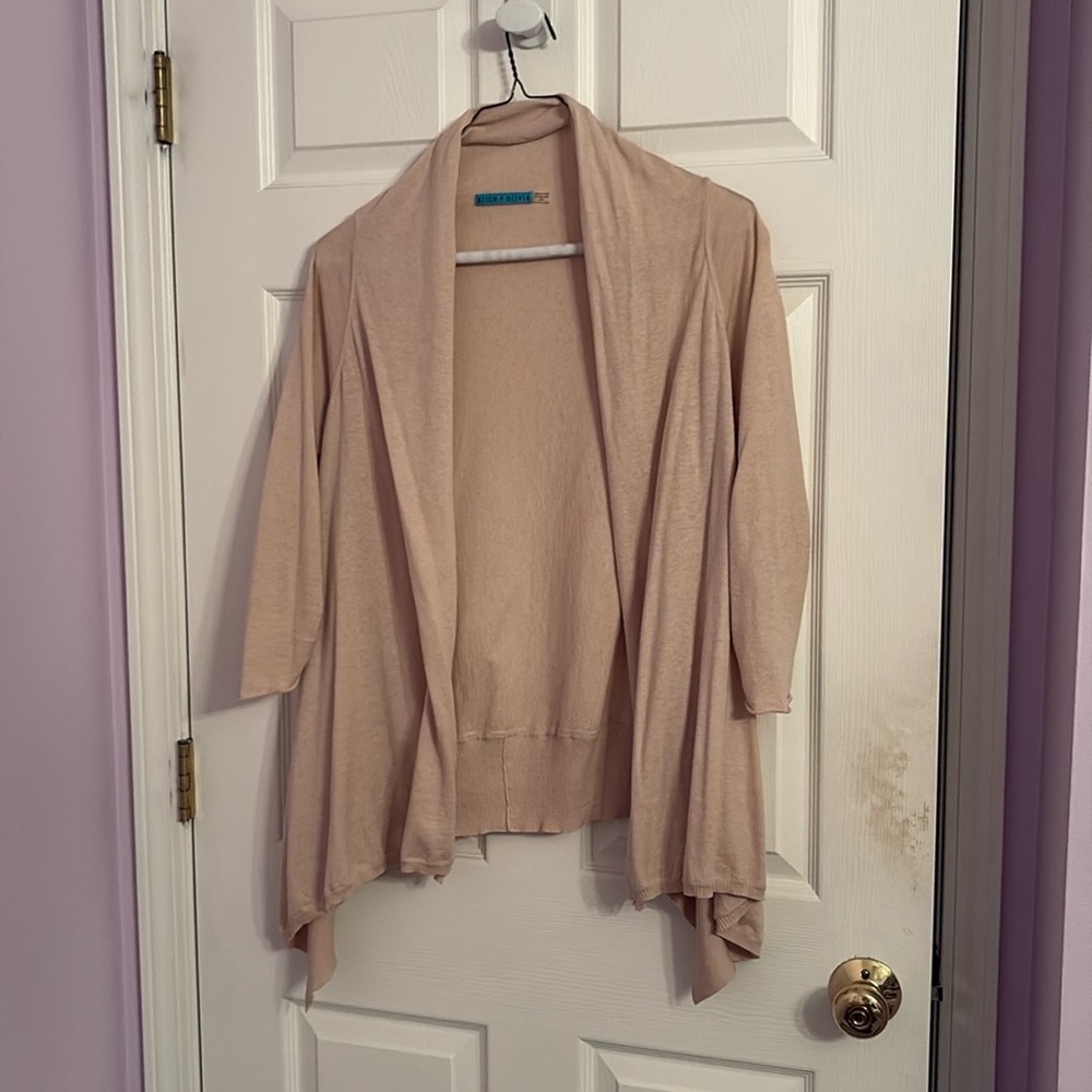 Alice + Olivia soft beigey pink open cardigan